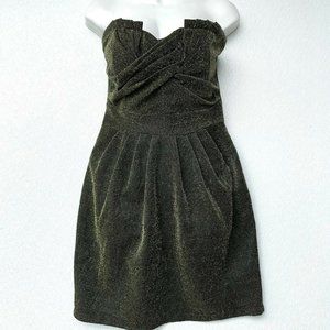 H & M Women Size 8 Gold Black Strapless‎ Sweetheart